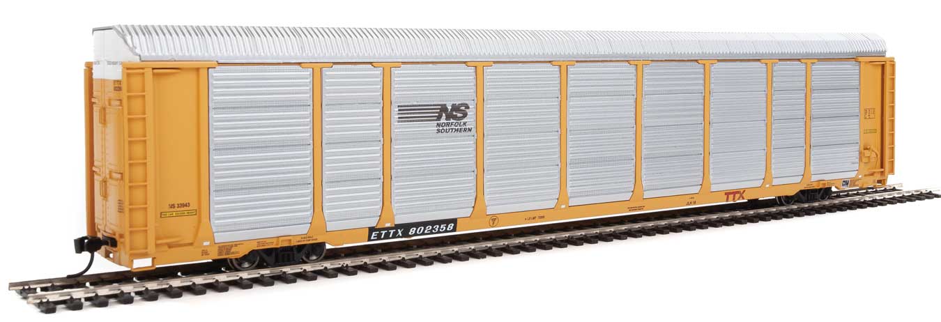 Walthers Proto 920-101427 HO Scale 89' Tri-level Auto Carrier Norfolk Southern NS ETTX 802358 - USED