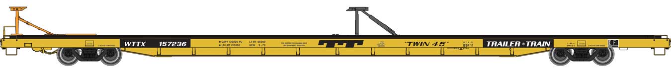 Walthers Proto 920-104227 HO Scale Bethlehem Flush-Deck Flatcar TTX "Twin 45" WTTX 157236