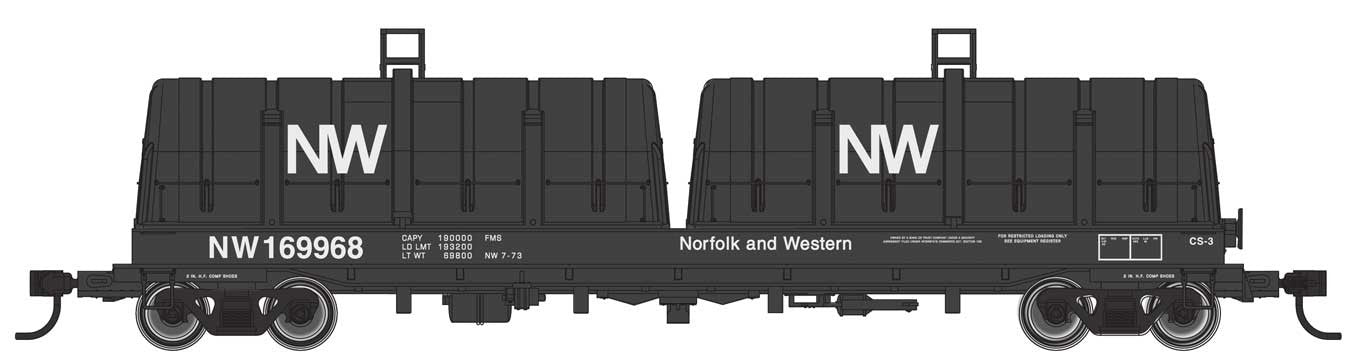 Walthers Proto 920-105251 HO Scale 50' Evans Cushion Coil Car Norfolk & Western N&W 169968 