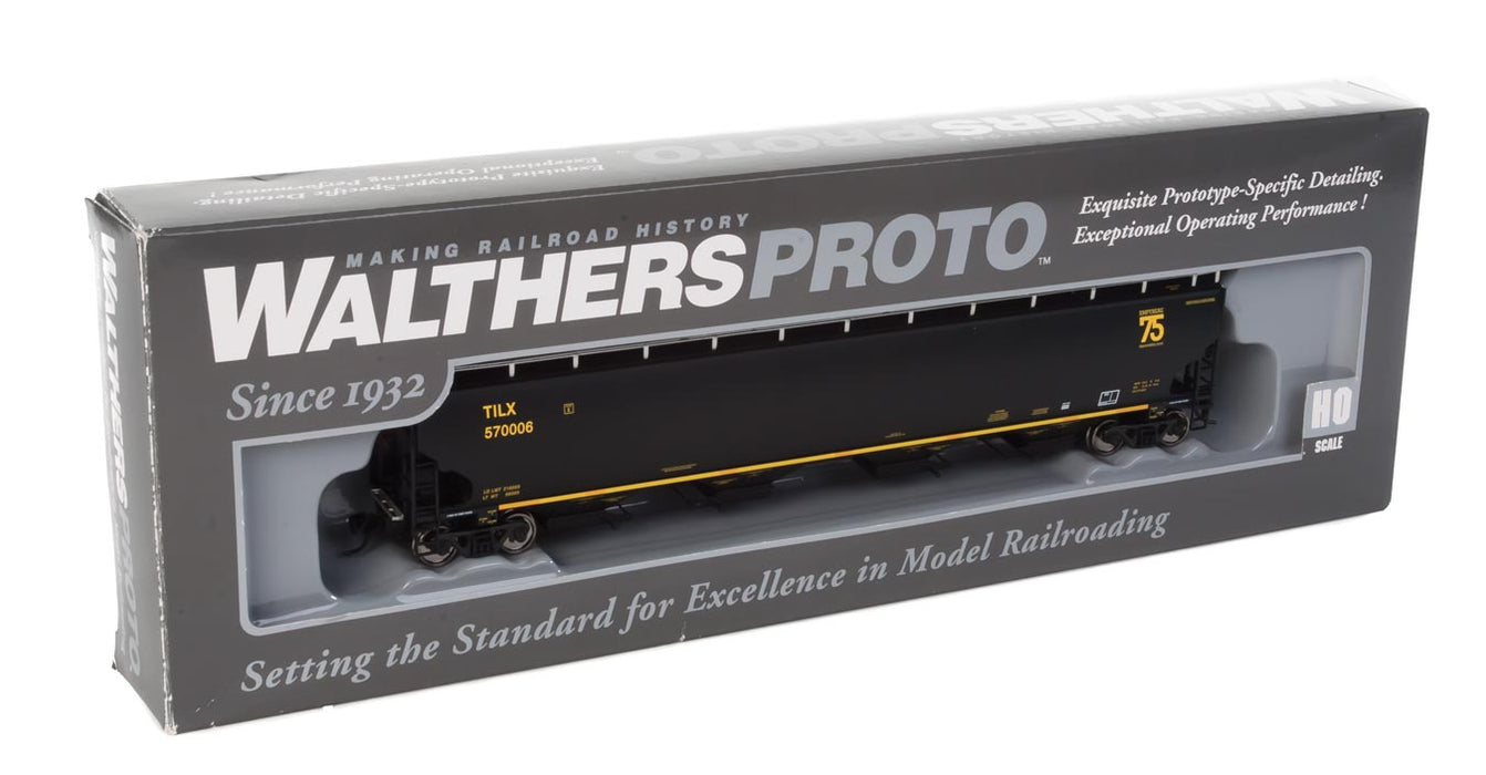 Walthers Proto 920-105831 HO Scale 67' Trinity 6351 4 Bay Covered Hopper 75th TILX 570006