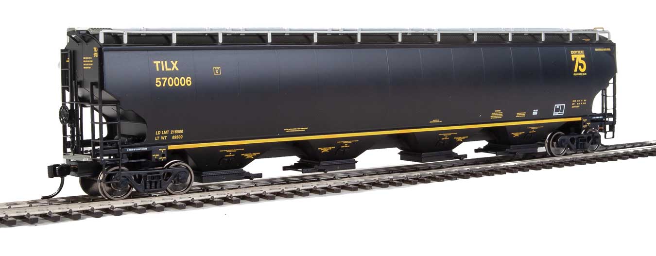 Walthers Proto 920-105831 HO Scale 67' Trinity 6351 4 Bay Covered Hopper 75th TILX 570006