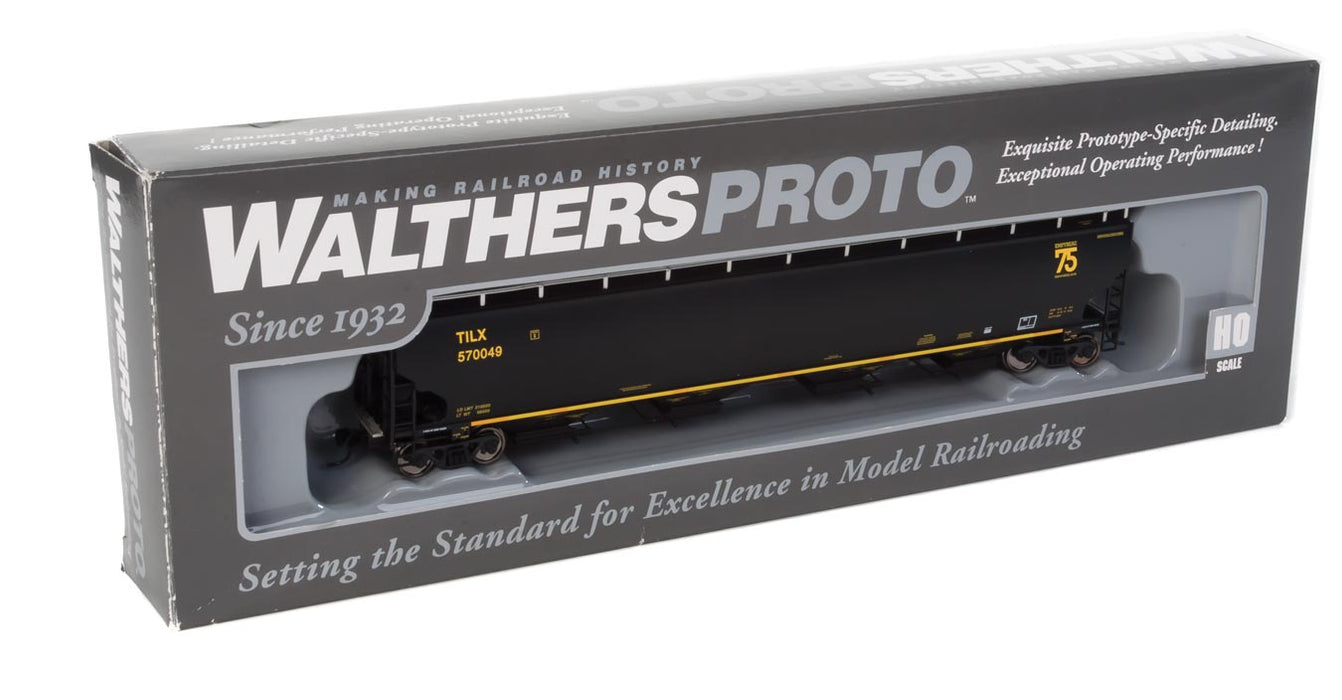Walthers Proto 920-105833 HO Scale 67' Trinity 6351 4 Bay Covered Hopper 75th TILX 570049