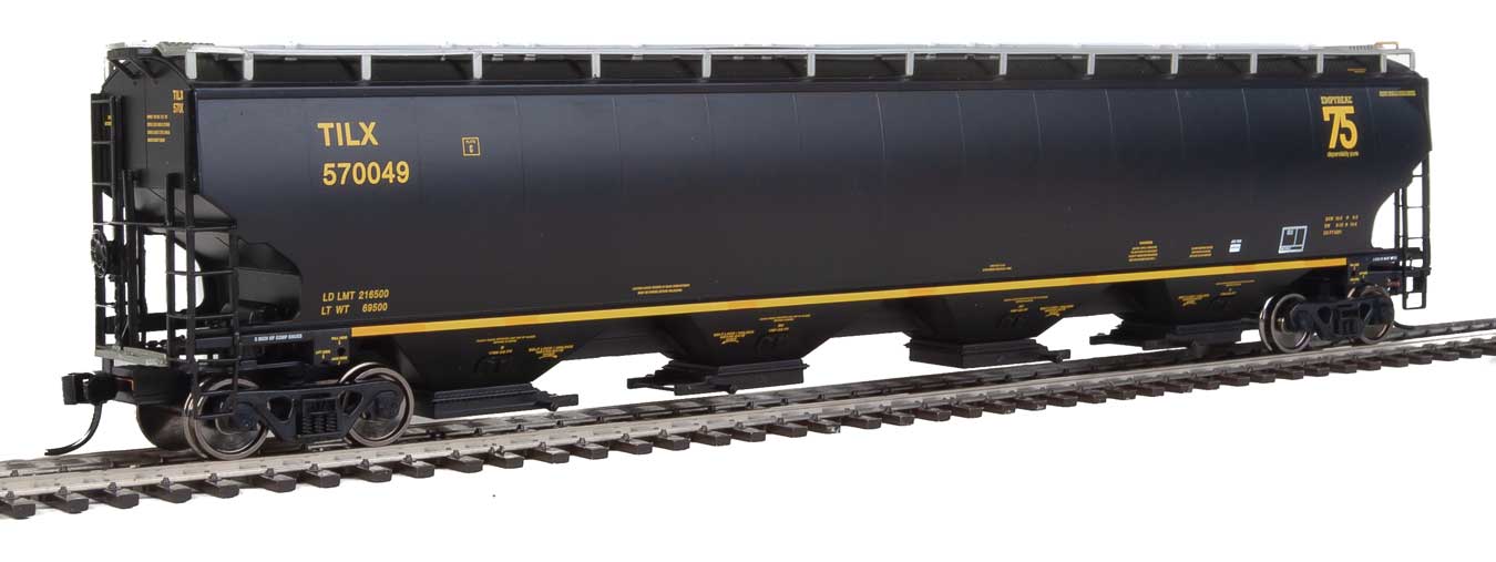 Walthers Proto 920-105833 HO Scale 67' Trinity 6351 4 Bay Covered Hopper 75th TILX 570049