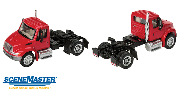 Walthers SceneMaster 949-11131 HO Scale 4300 Single Axle Semi Truck Tractor Red