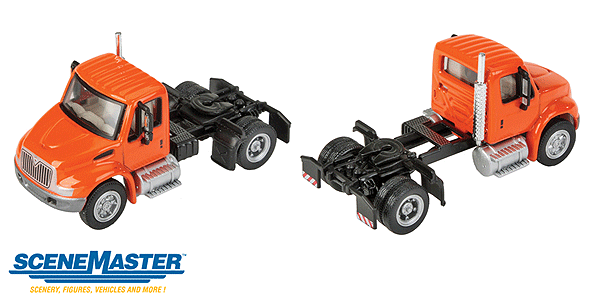 Walthers SceneMaster 949-11133 HO Scale 4300 Single Axle Semi Truck Tractor Orange