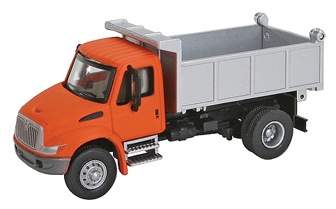 Walthers SceneMaster 949-11633 HO Scale International 4300 Single Axle Dump Truck Orange