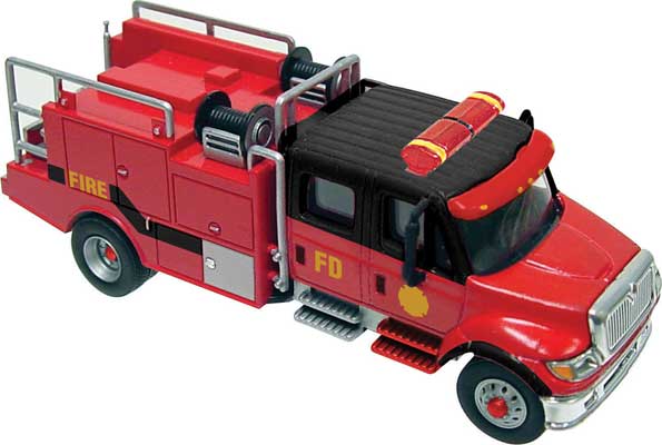 Walthers SceneMaster 949-11920 HO Scale International 7600 Crew Cab Brush Fire Truck