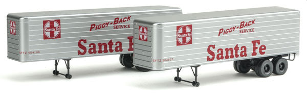 Walthers SceneMaster 949-2401 HO Scale 35' Fluted-Side Trailer 2-Pack Santa Fe SF