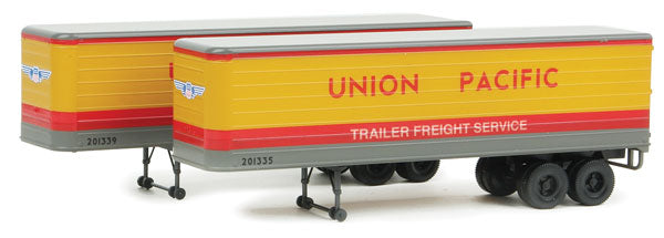 Walthers SceneMaster 949-2406 HO Scale 35' Fluted-Side Trailer 2-Pack Union Pacific UP