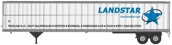 Walthers SceneMaster 949-2454 HO Scale 53' Stoughton Trailer Landstar 2-Pack