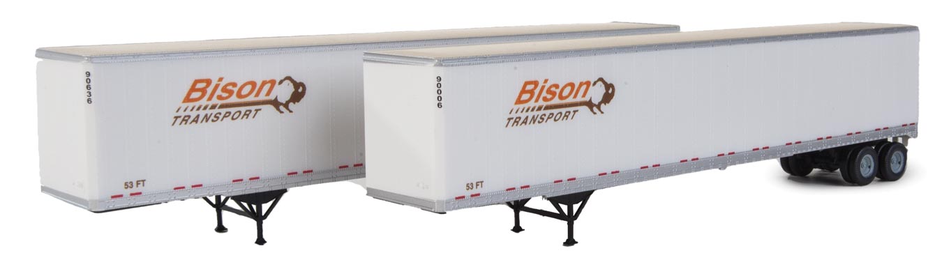 Walthers SceneMaster 949-2461 HO Scale 53' Stoughton Trailer Bison Transport 2-Pack