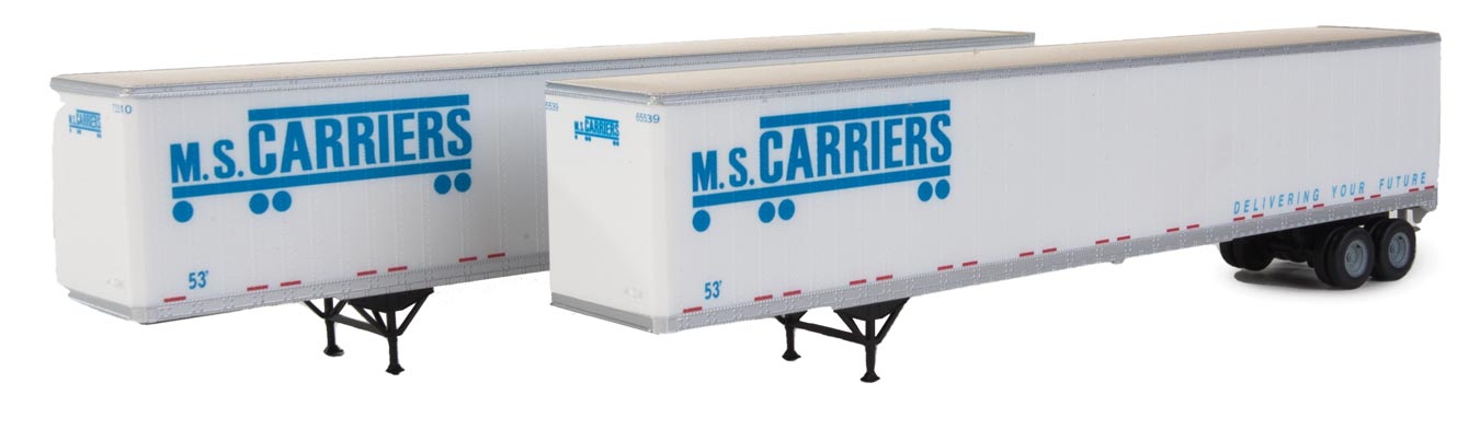 Walthers SceneMaster 949-2463 HO Scale 53' Stoughton Trailer MS Carriers 2-Pack