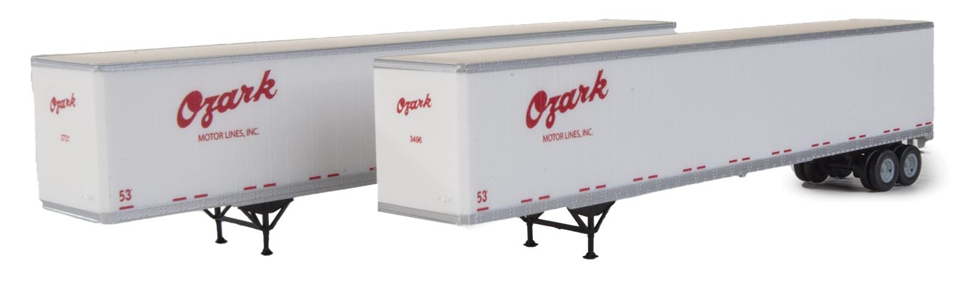 Walthers SceneMaster 949-2466 HO Scale 53' Stoughton Trailer Ozark 2-Pack