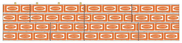 Walthers SceneMaster 949-3121 HO Scale Wrapped Lumber Load for 50' CC&F Bulkhead Flatcar Canfor
