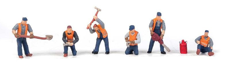 Walthers SceneMaster 949-6066 HO Scale Railroad Track Worker Figures 6 Pack