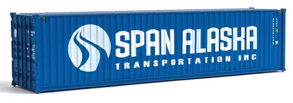Walthers SceneMaster 949-8273 40' High Cube Corrugated Side Intermodal Container Span Alaska