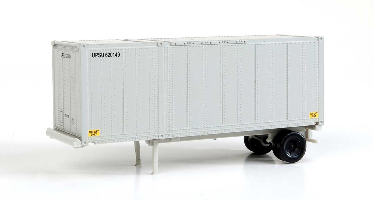 Walthers SceneMaster 949-8600 HO Scale 28' Container with Chassis United Parcel Service UPSZ 2-Pack