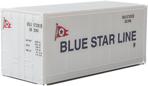 Walthers SceneMaster 949-8661 HO Scale 20' Smooth Side Container Blue Star Line BSLU 