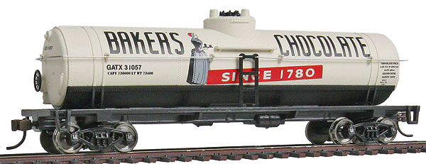 Walthers Trainline 931-1615 HO Scale 40' Tank Car Baker's Chocolate GATX 31057 - NOS