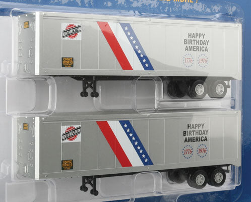 Walthers Scenemaster 949-2316 HO Scale 40' Trailer Chicago & Northwestern CNW 2-Pack