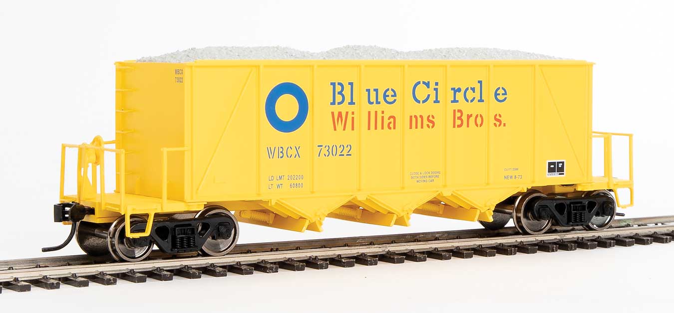 Walthers Proto 920-106018 HO Scale 40' Ortner 100 Ton Aggregate Hopper Blue Circle Cement WBCX 73022