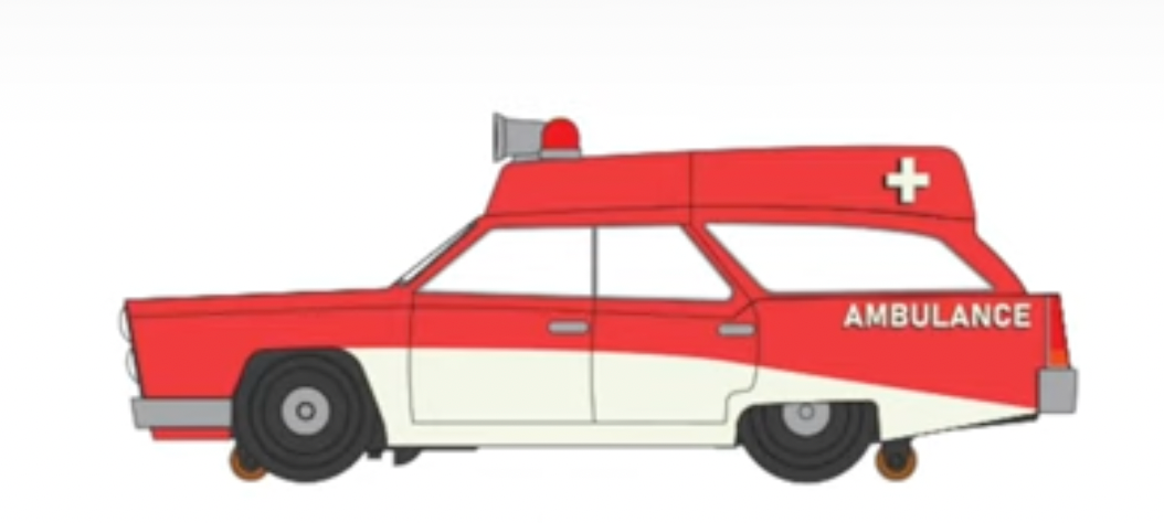 Williams by Bachmann 42743 O Gauge E-Z Street Station Wagon - Ambulance