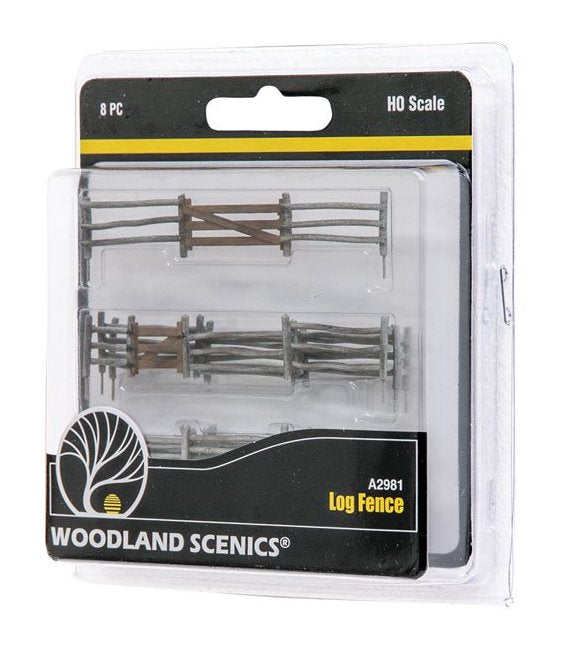 Woodland A2981 HO Scale Log Fence Kit
