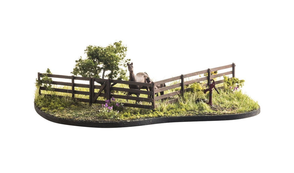 Woodland A2982 HO Scale Wood Rail Fence Kit
