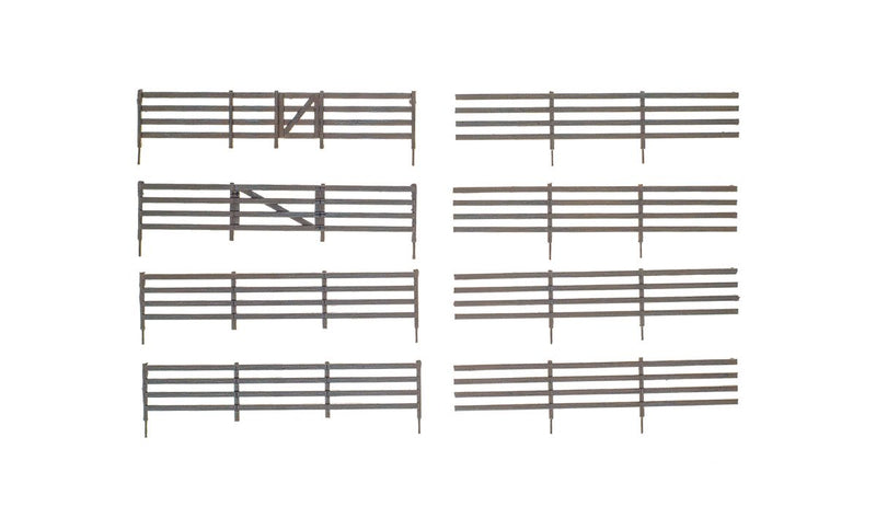 Woodland A2982 HO Scale Wood Rail Fence Kit