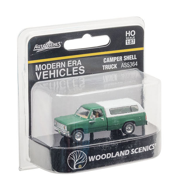 Woodland Scenics AS5364 HO Scale AutoScenes Modern Era Vehicles Camper Shell Truck