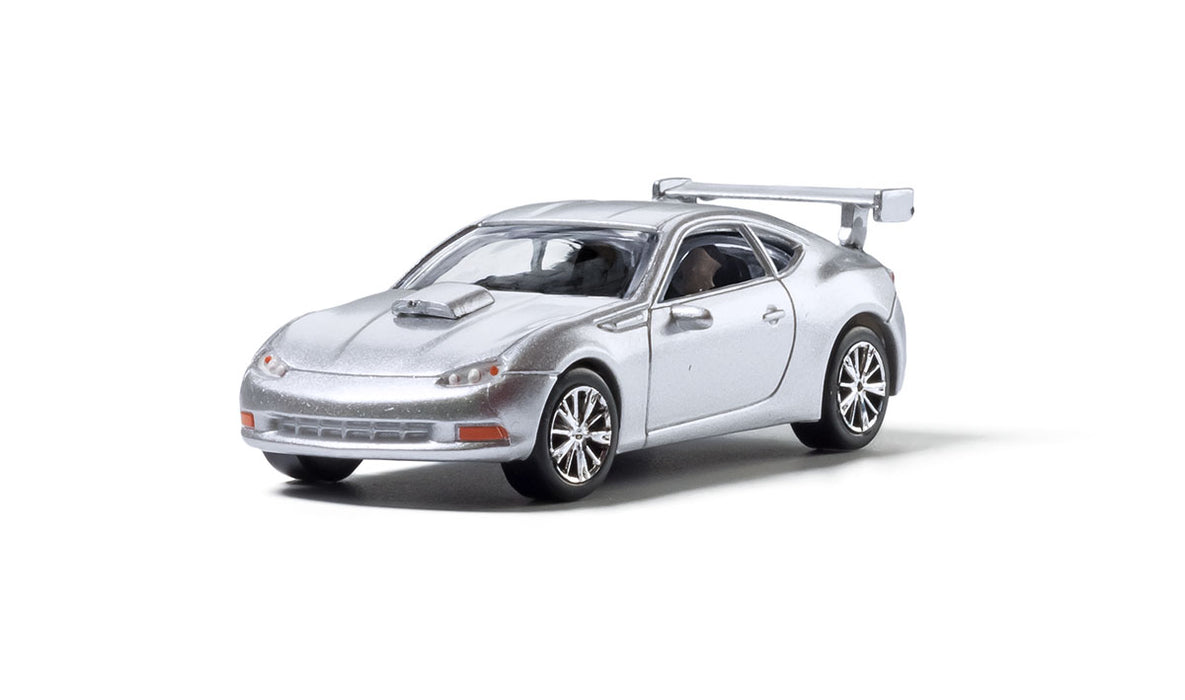 Woodland Scenics AS5368 HO Scale AutoScenes Modern Era Vehicles Silver Sports Car