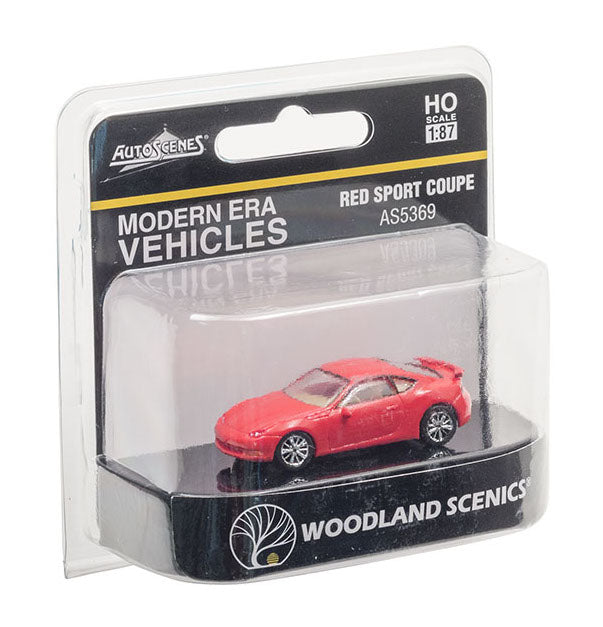 Woodland Scenics AS5369 HO Scale AutoScenes Modern Era Vehicles Red Sports Car