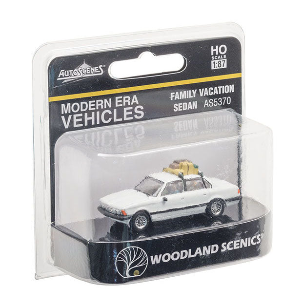 Woodland Scenics AS5370 HO Scale AutoScenes Modern Era Vehicles Family Vacation Sedan