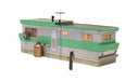Woodland BR5861 O Scale Built & Ready Structure White/Green Trailer with Lights