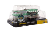 Woodland BR5861 O Scale Built & Ready Structure White/Green Trailer with Lights