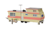 Woodland BR5862 O Scale Built & Ready Structure White/Salmon Trailer with Lights