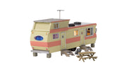 Woodland BR5862 O Scale Built & Ready Structure White/Salmon Trailer with Lights