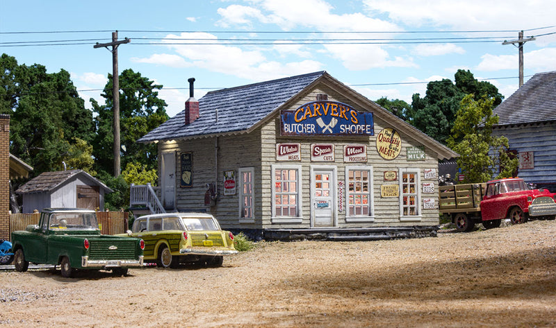 Woodland BR5872 O Scale BuiltUp Structure Carver's Butcher Shoppe