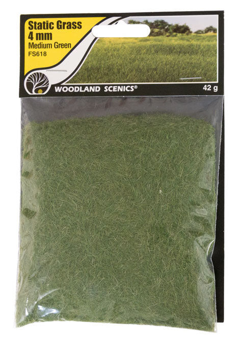 Woodland FS618 Static Grass 4mm Medium Green