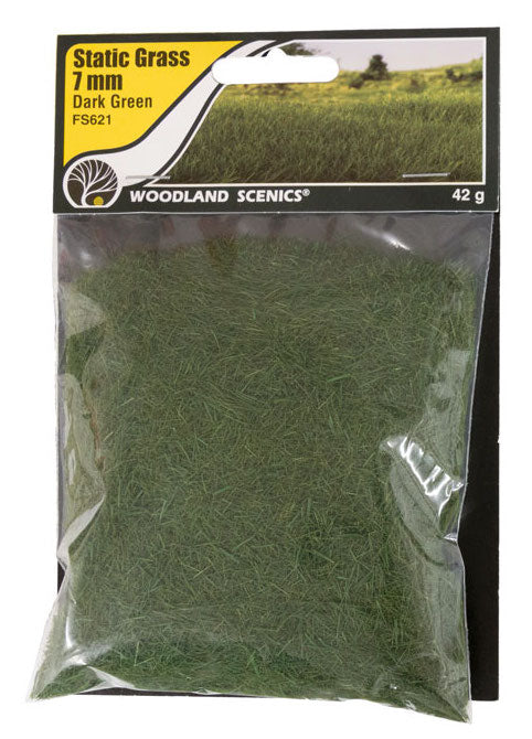 Woodland FS621 Static Grass 7mm Dark Green