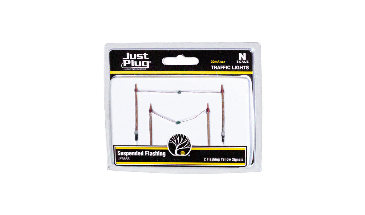 Woodland JP5636 N Scale Just Plug Suspended Flashing Traffic Lights