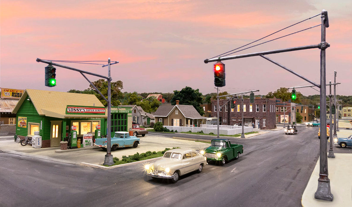 Woodland JP5637 N Scale Just Plug Mast Style Traffic Lights