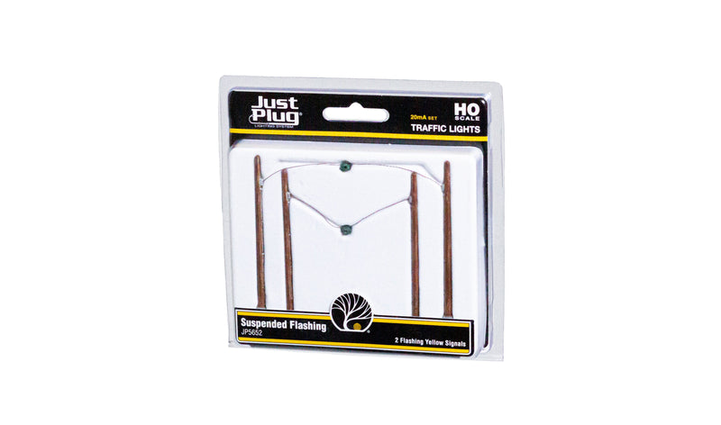 Woodland JP5652 HO Scale Just Plug Suspended Flashing Traffic Lights