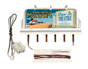 Woodland JP5794 HO Just Plug Lighted Billboard Monroe's Drive In Theater