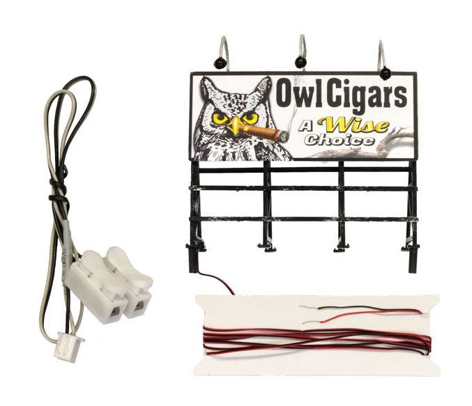 Woodland JP5795 HO Just Plug Lighted Billboard Wise Tabacco