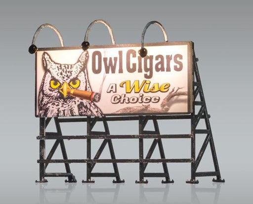 Woodland JP5795 HO Just Plug Lighted Billboard Wise Tabacco