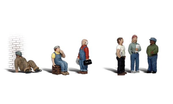 Woodland Scenics A1867 HO Scale Figures - Factory Workers — White