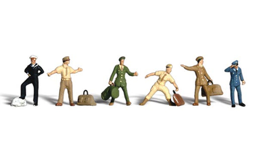 Woodland Scenics A1892 HO Scale Figures - Uniformed Travelers