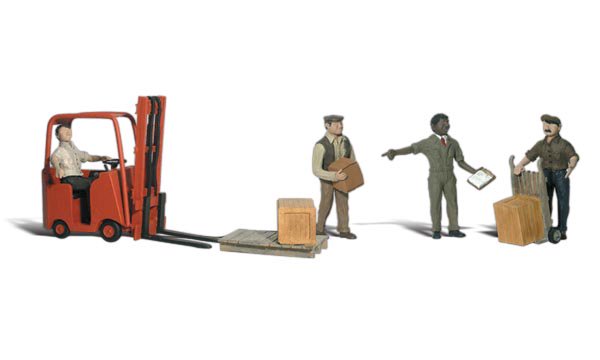 Woodland Scenics A1911 HO Scale Figures - Workers with Forklift
