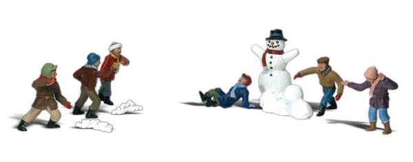 Woodland Scenics A2183 N Scale Figures - Snowball Fight